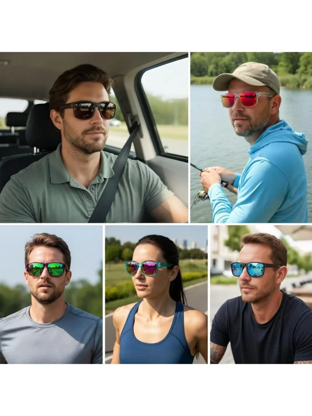 Polarized Sports Sunglasses for Men & Women - UV Protection, Unbreakable, Ideal